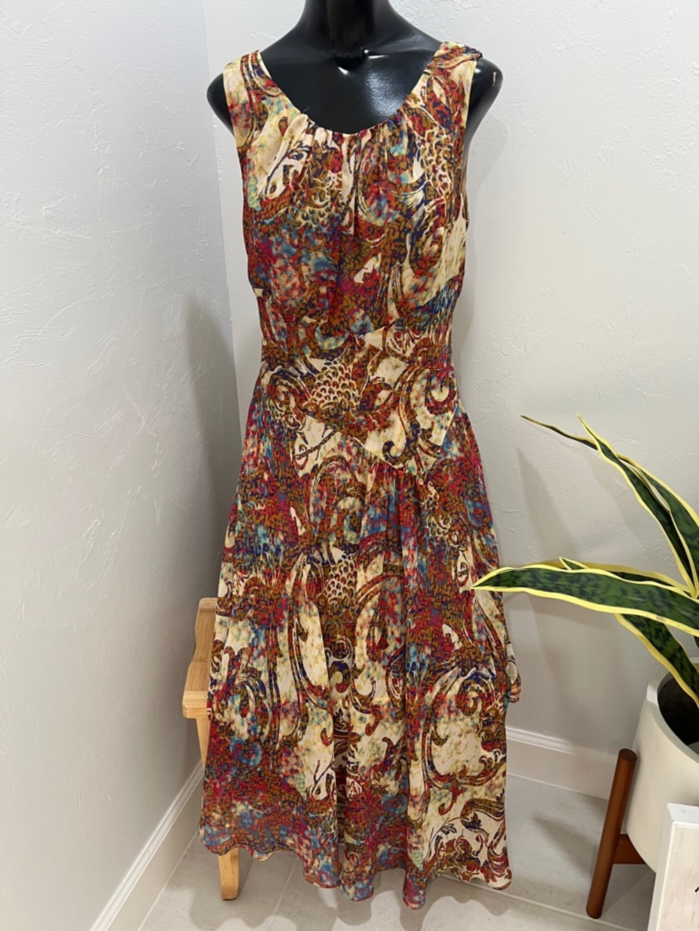 Evan Picone Multicolor Paisley & Floral Maxi Dress Woman’s size 8